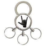 Devil Horns hand 3-Ring Key Chain