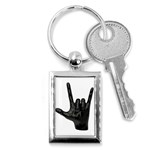 Devil Horns hand Key Chain (Rectangle)