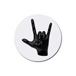 Devil Horns hand Rubber Round Coaster (4 pack)