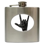 Devil Horns hand Hip Flask (6 oz)