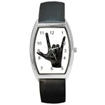 Devil Horns hand Barrel Style Metal Watch