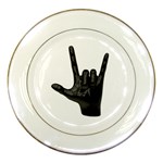 Devil Horns hand Porcelain Plate