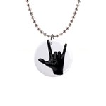 Devil Horns hand 1  Button Necklace