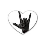 Devil Horns hand Rubber Coaster (Heart)