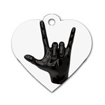 Devil Horns hand Dog Tag Heart (One Side)