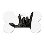 Devil Horns hand Dog Tag Bone (One Side)