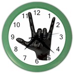 Devil Horns hand Color Wall Clock