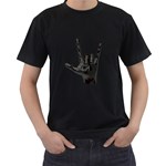 Devil Horns hand Men s T-Shirt (Black)