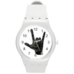 Devil Horns hand Round Plastic Sport Watch (M)