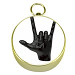 Devil Horns hand Gold Compass