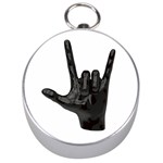 Devil Horns hand Silver Compass