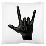 Devil Horns hand Large Flano Cushion Case (One Side)