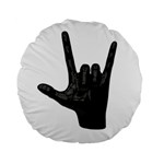 Devil Horns hand Standard 15  Premium Flano Round Cushion 