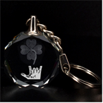 Devil Horns hand Clover 3D Engraving Circle Key Chain