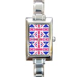 Union Jack Flag Rectangle Italian Charm Watch