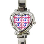 Union Jack Flag Heart Italian Charm Watch