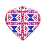 Union Jack Flag Dog Tag Heart (One Side)