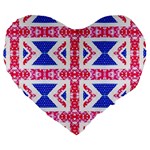 Union Jack Flag Large 19  Premium Heart Shape Cushion