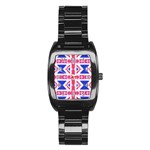 Union Jack Flag Stainless Steel Barrel Watch