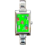 christmas poop emoji Rectangle Italian Charm Watch