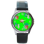 christmas poop emoji Round Metal Watch