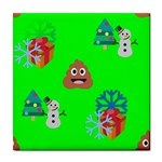 christmas poop emoji Tile Coaster