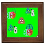 christmas poop emoji Framed Tile