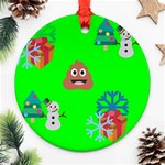 christmas poop emoji Ornament (Round)