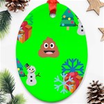 christmas poop emoji Ornament (Oval)