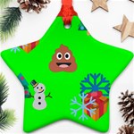 christmas poop emoji Ornament (Star)