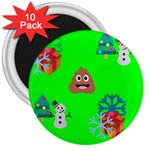 christmas poop emoji 3  Magnet (10 pack)