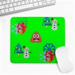 christmas poop emoji Large Mousepad