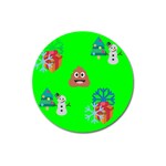 christmas poop emoji Magnet 3  (Round)