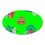 christmas poop emoji Magnet (Oval)