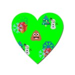 christmas poop emoji Magnet (Heart)