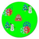 christmas poop emoji Magnet 5  (Round)