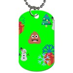 christmas poop emoji Dog Tag (One Side)