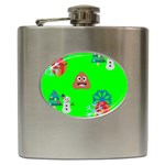 christmas poop emoji Hip Flask (6 oz)