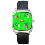 christmas poop emoji Square Metal Watch