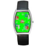 christmas poop emoji Barrel Style Metal Watch