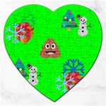 christmas poop emoji Jigsaw Puzzle (Heart)