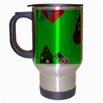 christmas poop emoji Travel Mug (Silver Gray)