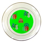 christmas poop emoji Porcelain Plate