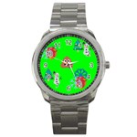 christmas poop emoji Sport Metal Watch