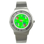 christmas poop emoji Stainless Steel Watch