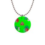 christmas poop emoji 1  Button Necklace