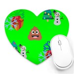 christmas poop emoji Heart Mousepad