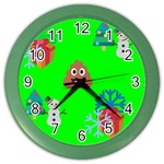 christmas poop emoji Color Wall Clock