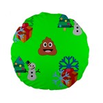 christmas poop emoji Standard 15  Premium Round Cushion 