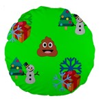 christmas poop emoji Large 18  Premium Round Cushion 